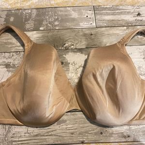 Cacique satin full coverage beige bra 40DD